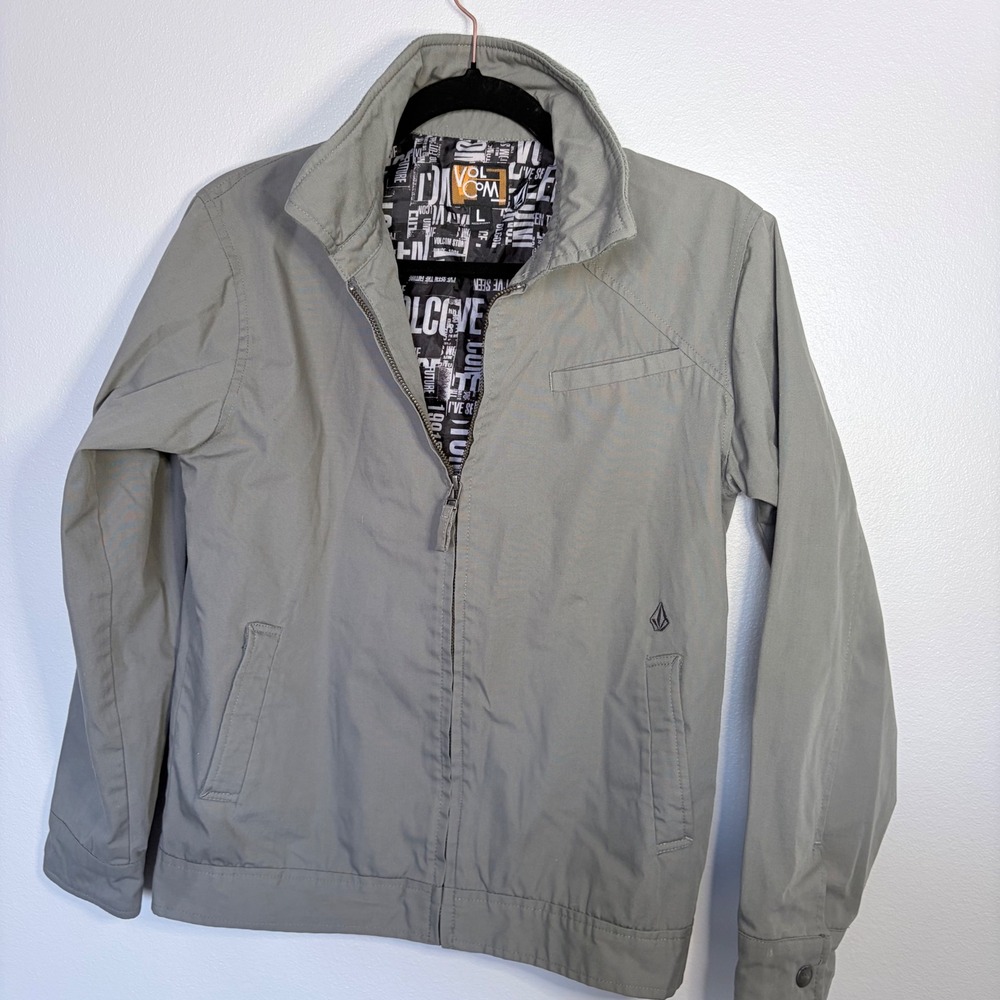 Volcom Naylor Jacket boys‎ Large Sage Green Full Zip Lightweight jacket